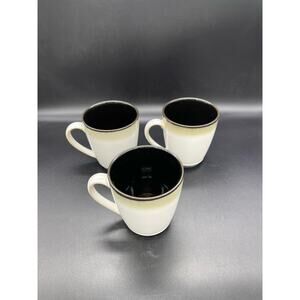 Sango Nova Black 4932 Set of 3 Mugs / Cups